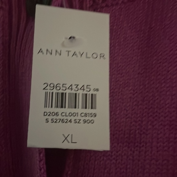 NWT Ann Taylor Cardigan Sweater Fuschia color - Picture 2 of 2